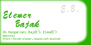 elemer bajak business card